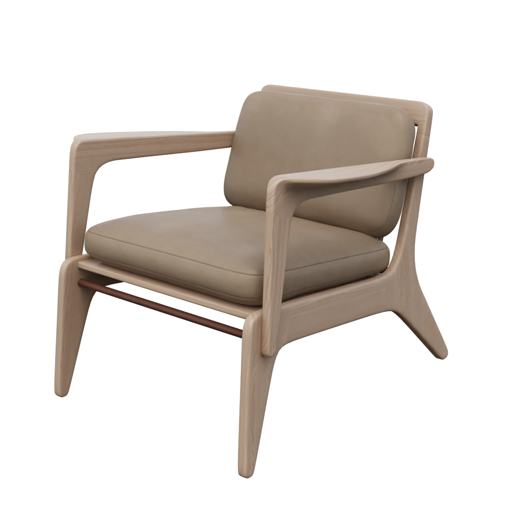 PHI02368_SPACE COPENHAGEN_GLEDA_lounge chair_leather_view1_render_3Dmodel